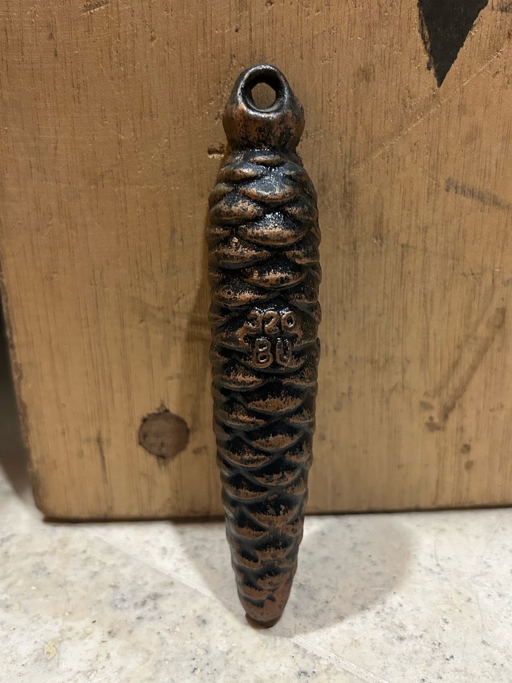 Vintage Pinecone cast iron weight from a cuckoo clock 320g